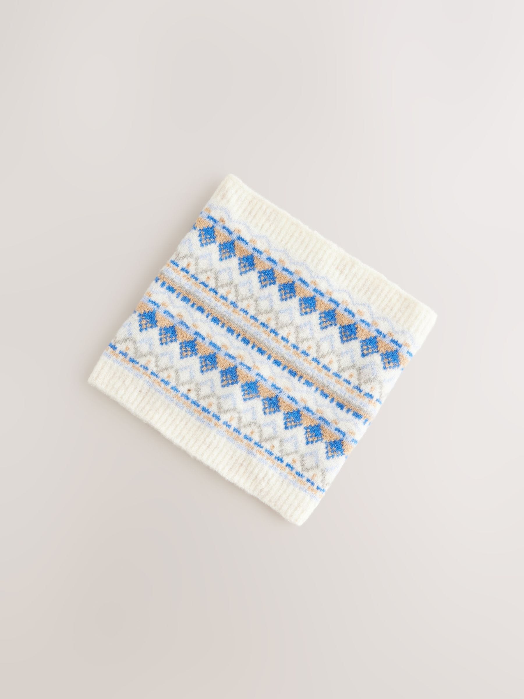 Buy Blue/Ecru Snood Scarf (3-16yrs) from Next USA