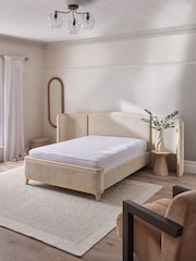 Relaxed Chenille Light Natural Josie Hotel Bed Frame - Image 2 of 8