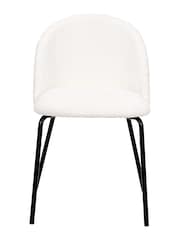 Pacific White Turi Boucle Dining Chair with Black Legs - Image 2 of 6