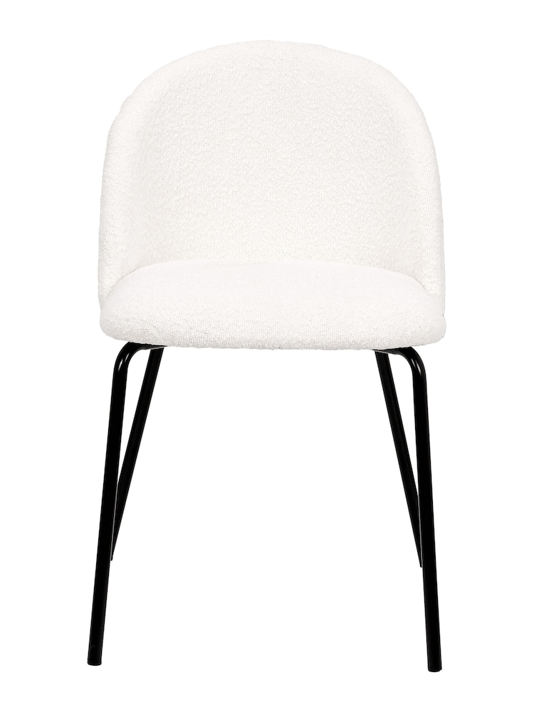 Pacific White Turi Boucle Dining Chair with Black Legs - Image 2 of 6