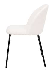 Pacific White Turi Boucle Dining Chair with Black Legs - Image 4 of 6