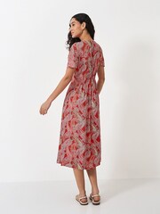 Crew Clothing Brown Flutter Sleeve Dress - Image 3 of 4