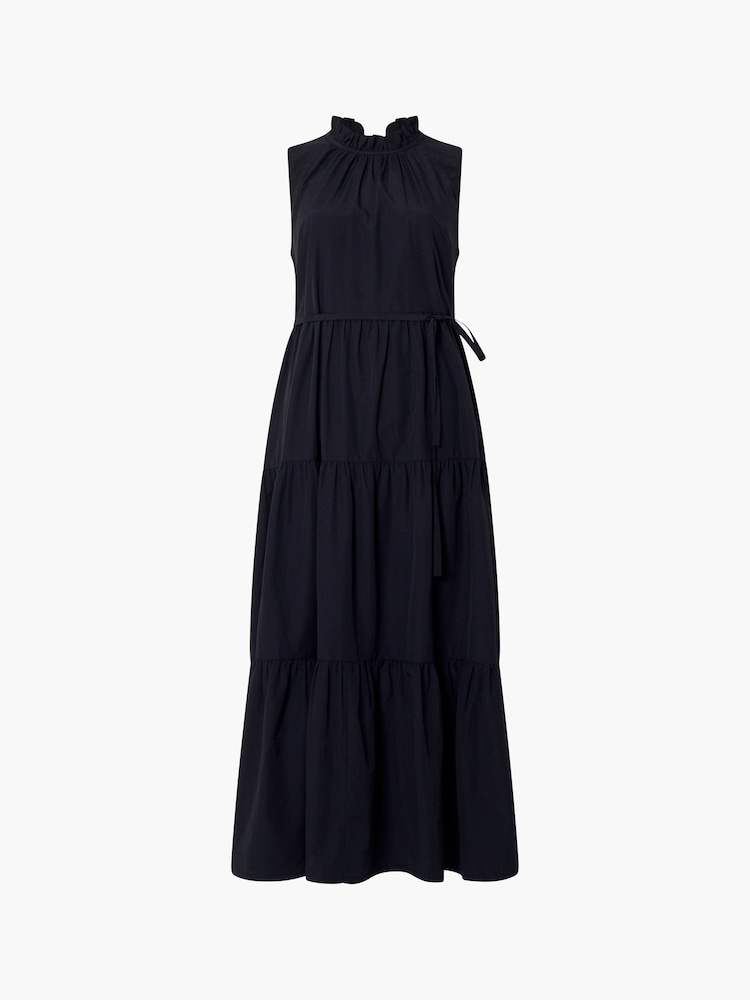 French Connection Black Poplin Era Midi Dress - Image 4 of 4