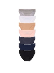 Victoria's Secret GreyWhiteNudePinkBlueBlack Bikini 7 Pack Knickers - Image 1 of 1