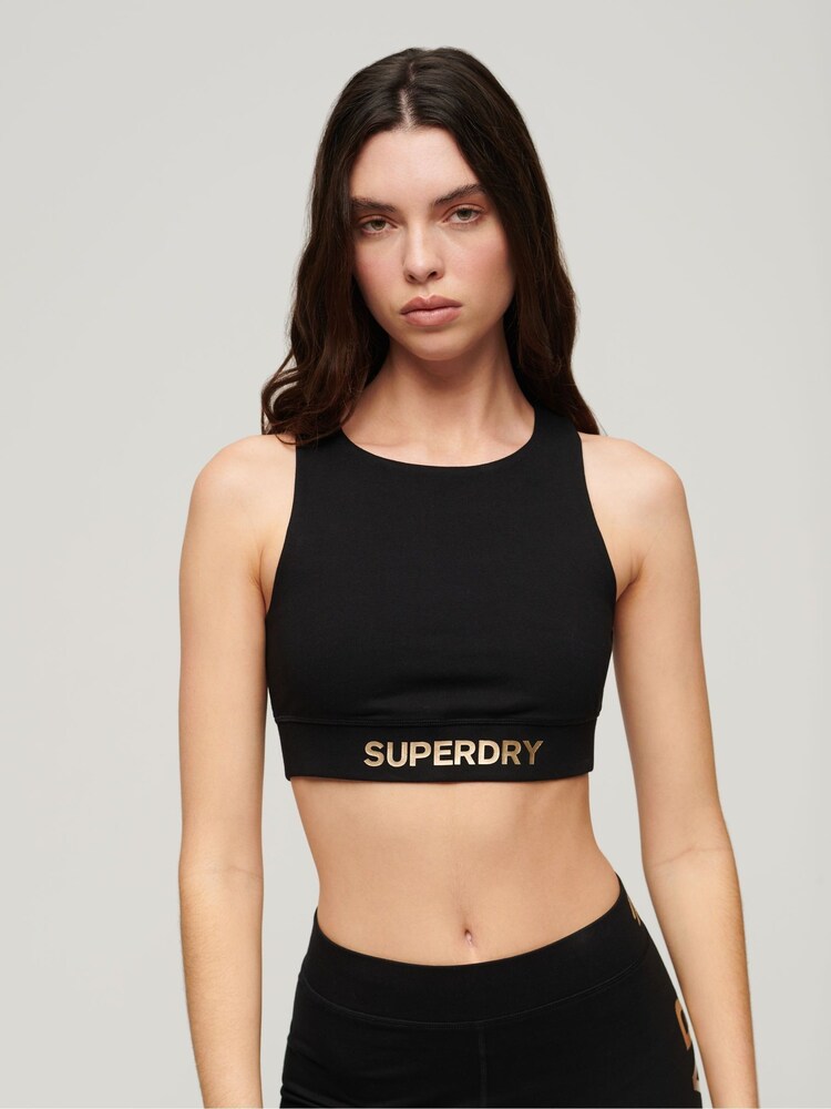 Superdry Black Sportswear Logo Bra Top - Image 1 of 3