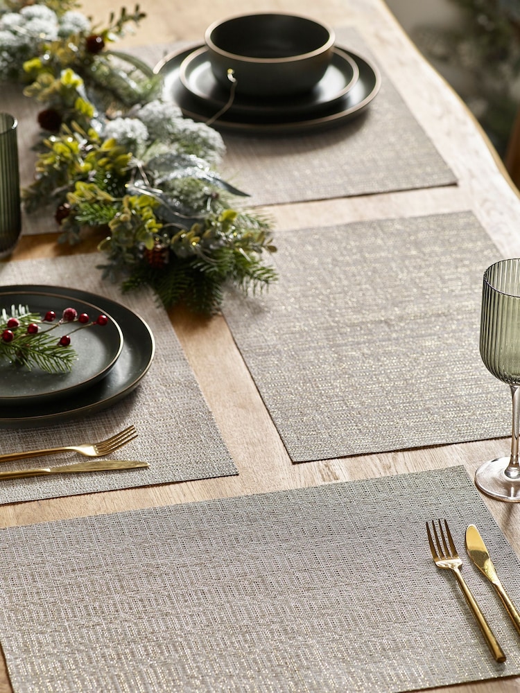 Gold Metallic PVC Placemats - Image 1 of 4 Gold Metallic PVC Placemats - Image 1 of 4