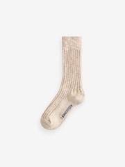 Birkenstock Beige 100% Cotton Slub Socks - Image 4 of 4