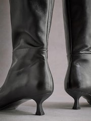 Black Tabitha Simmons Isabella Kitten Heel Knee High Boots - Image 10 of 10