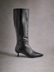 Black Tabitha Simmons Isabella Kitten Heel Knee High Boots - Image 7 of 10