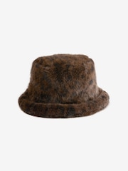 Leopard Print Faux Fur Bucket Hat - Image 4 of 5