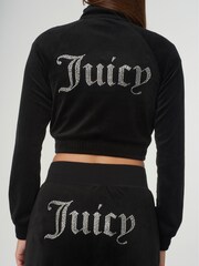 Juicy Couture Black Classic Velour Tasha Track Top Jacket - Image 2 of 3