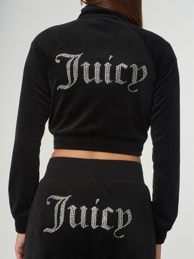 Juicy Couture Black Classic Velour Tasha Track Top Jacket - Image 2 of 3