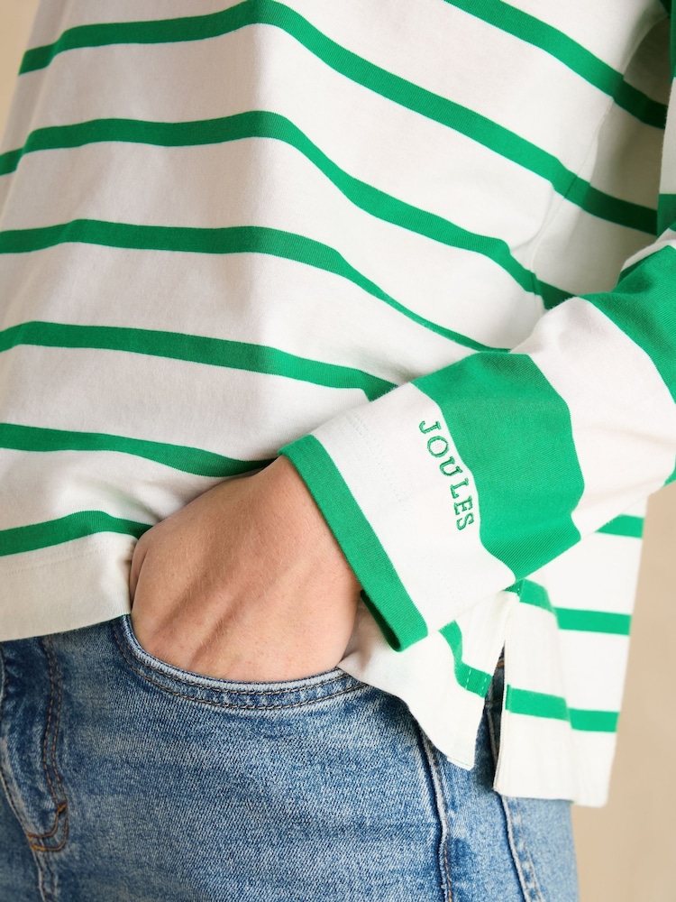 Groen/wit - Joules - Ellie - Jersey top met lange mouwen - Image 4 of 8