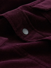 Burgundy Red Cord Twin Pocket Western Long Sleeve 100% Cotton Shirt - Image 7 of 8