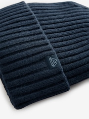 Navy Blue Knitted Beanie Hat (1-16yrs) - Image 2 of 2