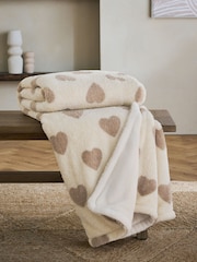 Neutral Heart Supersoft Fleece Throw Blanket - Image 2 of 5