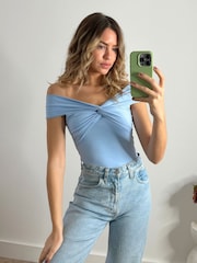 Синий - Топ со спущенными плечами Style Cheat Ely - Image 1 of 4