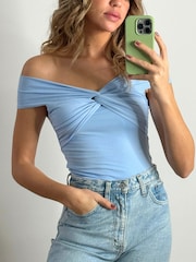 Синий - Топ со спущенными плечами Style Cheat Ely - Image 3 of 4