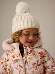 Crème - Rib Pom Beanie Hat (3mths-16yrs) - Image 1 of 4