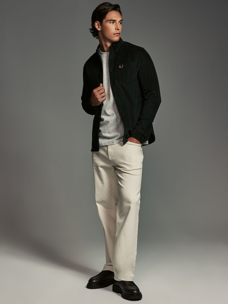NIGHT Grøn - Fred Perry Corduroy Button Down Skjorter - Image 3 of 6