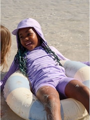 Polarn O. Pyret Purple Striped Sunsafe UV Rash Vest - Image 3 of 5