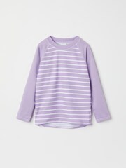 Polarn O. Pyret Purple Striped Sunsafe UV Rash Vest - Image 4 of 5