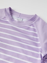 Polarn O. Pyret Purple Striped Sunsafe UV Rash Vest - Image 5 of 5