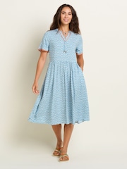 Brakeburn Blue Yasmin Blue Midi Dress - Image 1 of 5