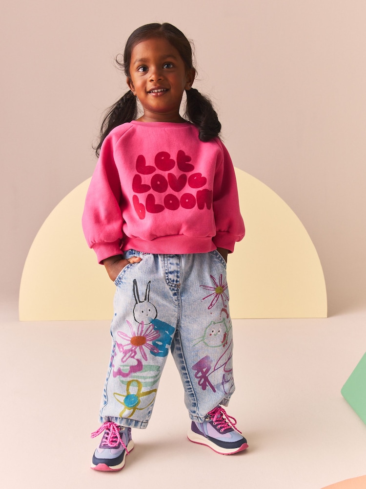 Denim 100% Cotton Graffiti Print Jeans (3mths-7yrs) - Image 2 of 10