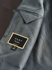 Brązowy - Slim Fit Double Breasted Tuxedo Suit Jacket - Image 15 of 16