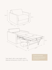 Jay-Be Brushed Twill Linen Cream Slim Snuggle Sofa Bed - Image 6 of 6