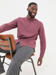 FatFace Burgundy Red Tadlow Puppytooth Shirt - Image 1 of 6