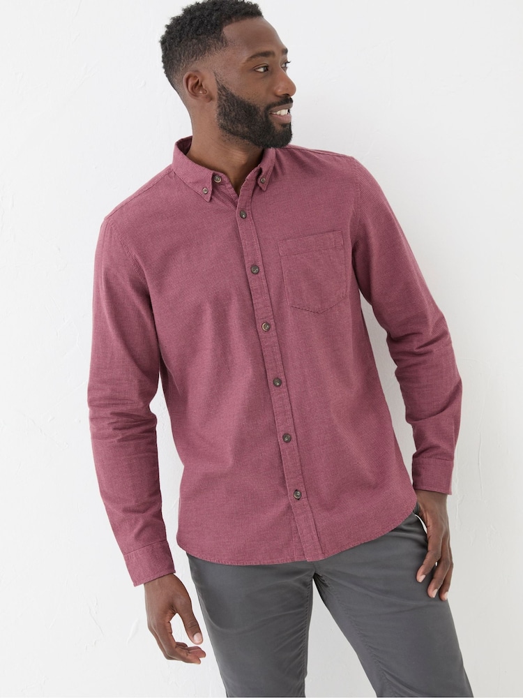 FatFace Burgundy Red Tadlow Puppytooth Shirt - Image 1 of 6 FatFace Burgundy Red Tadlow Puppytooth Shirt - Image 1 of 6
