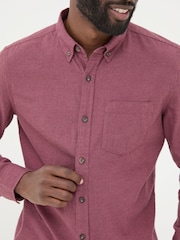 FatFace Burgundy Red Tadlow Puppytooth Shirt - Image 3 of 6
