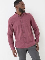 FatFace Burgundy Red Tadlow Puppytooth Shirt - Image 5 of 6