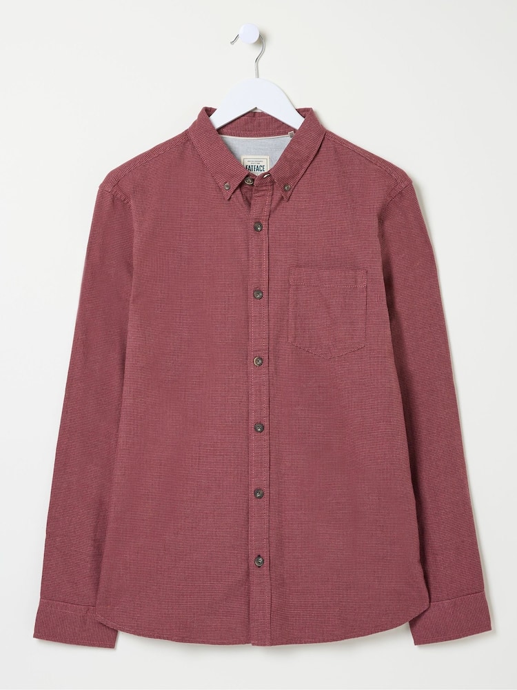 FatFace Burgundy Red Tadlow Puppytooth Shirt - Image 6 of 6 FatFace Burgundy Red Tadlow Puppytooth Shirt - Image 6 of 6