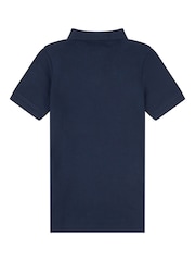 Jack Wills Blue Dark Boys Pique 100% Cotton Polo Shirt - Image 6 of 7