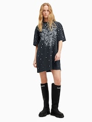 AllSaints 100% Cotton Scatter Embellished Dress - Image 4 of 7