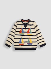 JoJo Maman Bébé Natural Sailboat Applique Sweatshirt - Image 1 of 3