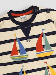 JoJo Maman Bébé Natural Sailboat Applique Sweatshirt - Image 3 of 3