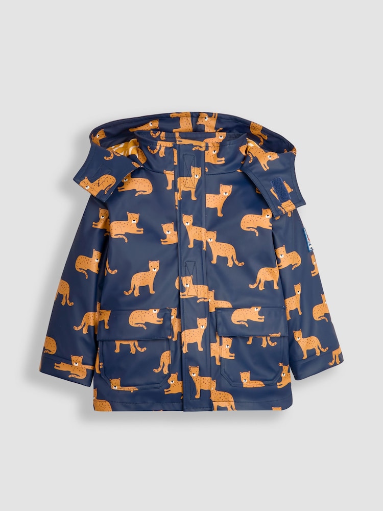 JoJo Maman Bébé Navy Leopard 3 in 1 Waterproof Jacket - Image 2 of 8