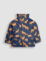 JoJo Maman Bébé Navy Leopard 3 in 1 Waterproof Jacket - Image 4 of 8