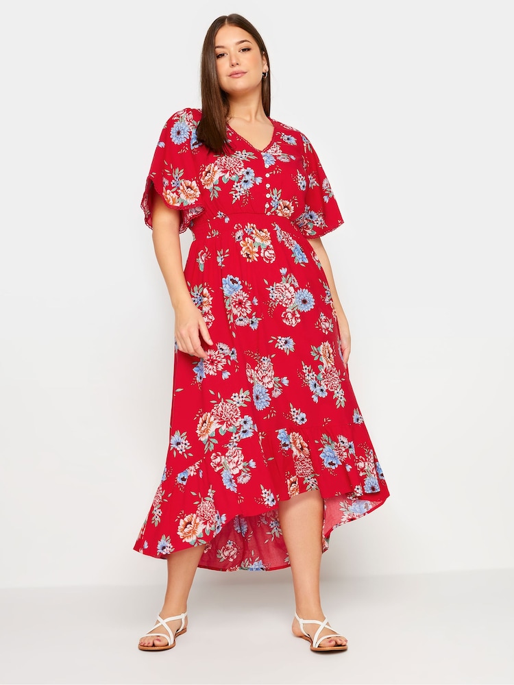 Yours Curve Red High Lo Dress - Image 1 of 6 Yours Curve Red High Lo Dress - Image 1 of 6