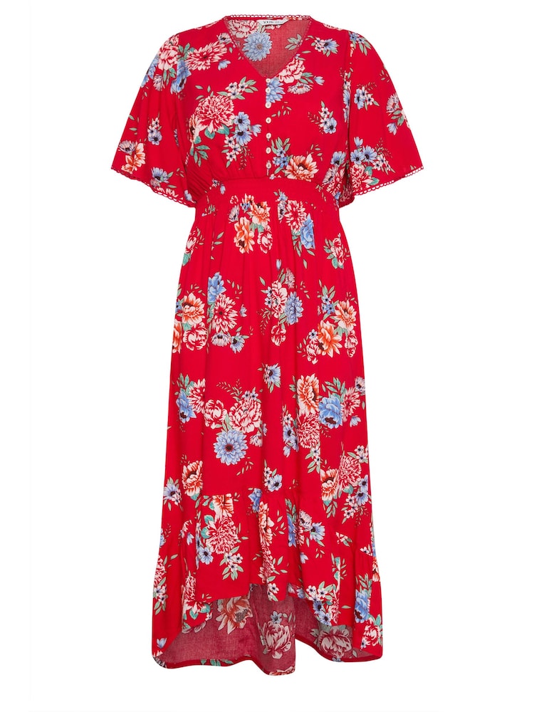 Yours Curve Red High Lo Dress - Image 6 of 6 Yours Curve Red High Lo Dress - Image 6 of 6
