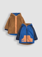 JoJo Maman Bébé Denim Colour Block Reversible Jacket - Image 1 of 7