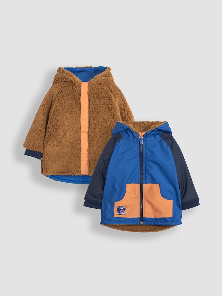 JoJo Maman Bébé Denim Colour Block Reversible Jacket - Image 1 of 7