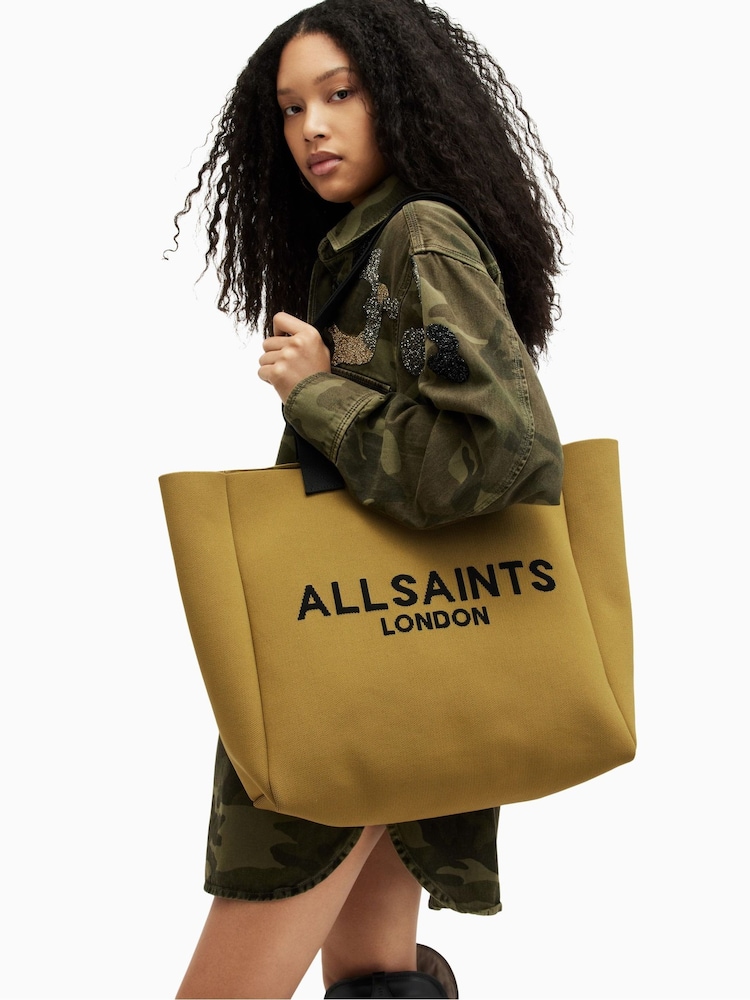 AllSaints Green Izzy E/W Tote Bag - Image 6 of 7