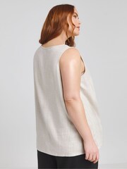 Simply Be Natural Linen Button Through Vest - Image 3 of 4