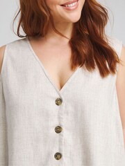 Simply Be Natural Linen Button Through Vest - Image 4 of 4
