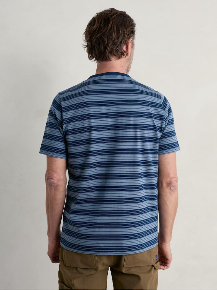 Seasalt Cornwall Blue Mens Seven Seas Sailor T-Shirt - Image 2 of 5 Seasalt Cornwall Blue Mens Seven Seas Sailor T-Shirt - Image 2 of 5